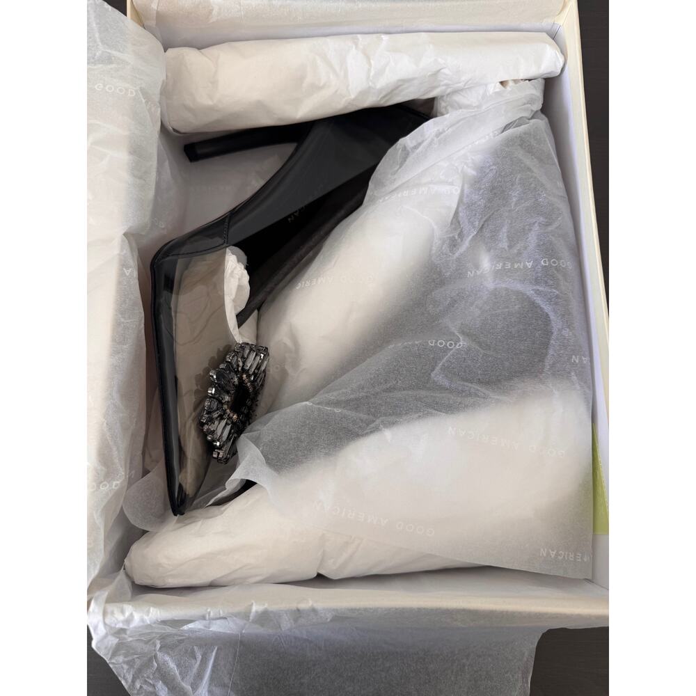 Good American | NIB Crystal "Cinder-F*cking-Rella "Pump Light Smoke Size 7.5 - Picture 13 of 14